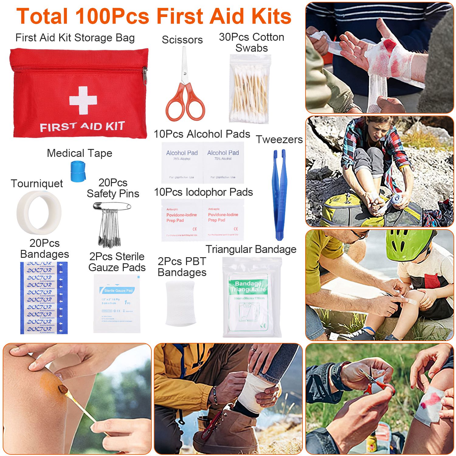 USM Tactical Survival Kit - 125 Piece Emergency First Aid & Outdoor Gear Set