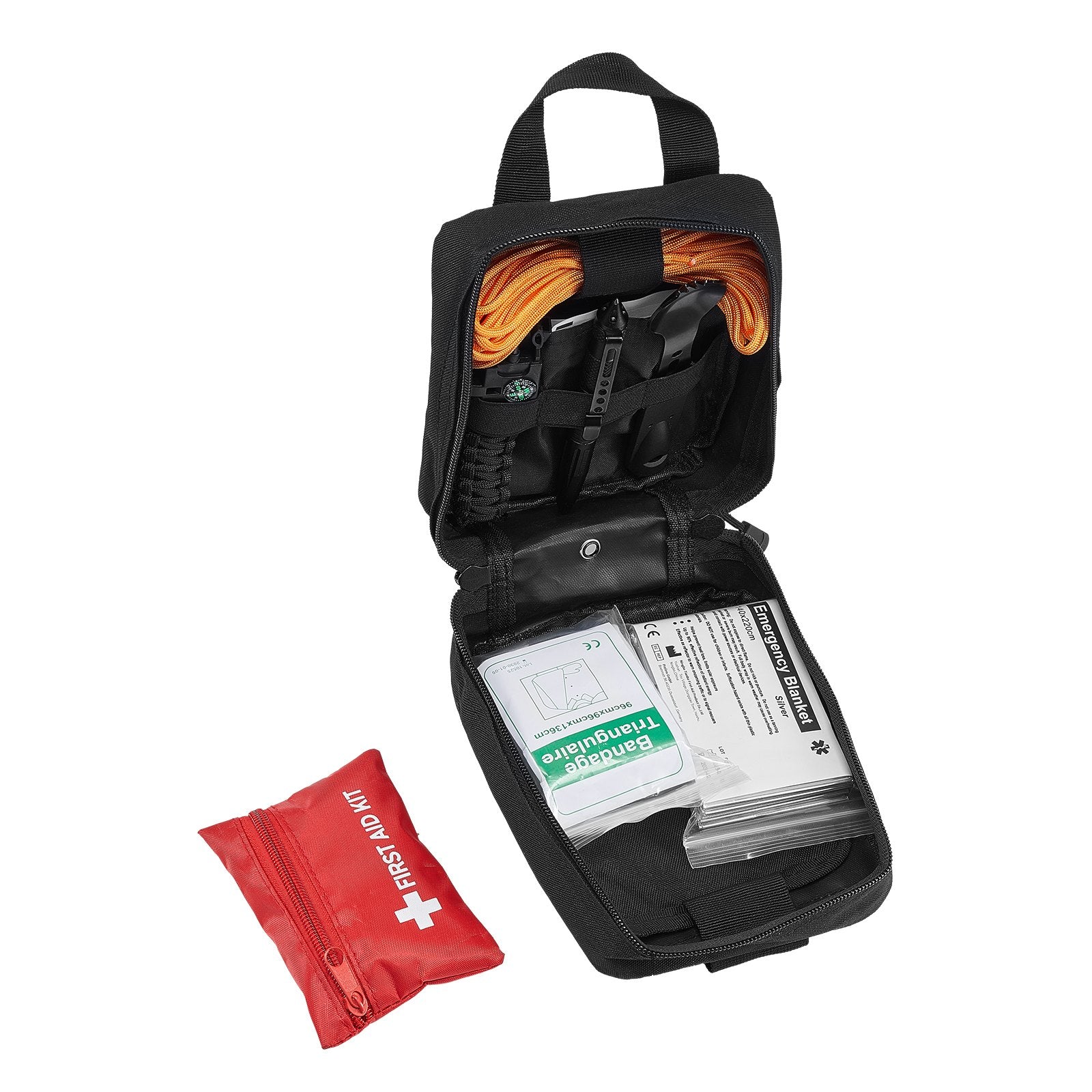 USM Emergency First Aid Kit - 250 Piece Medical Trauma Bag for Home, Car & Outdoor Survival