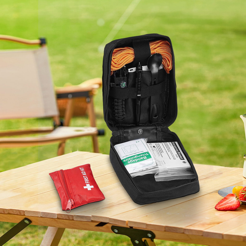 USM Emergency First Aid Kit - 250 Piece Medical Trauma Bag for Home, Car & Outdoor Survival